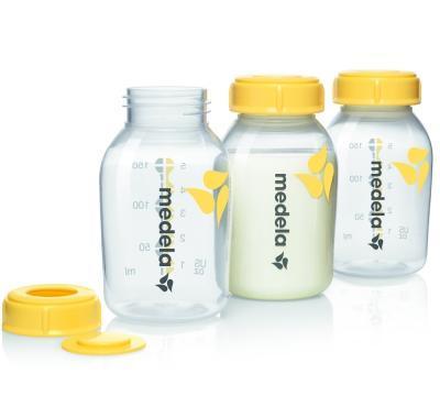 MEDELA Sada 3 kusů lahviček na uskladnění mléka 150 ml, MEDELA, Sada, 3, kusů, lahviček, uskladnění, mléka, 150, ml