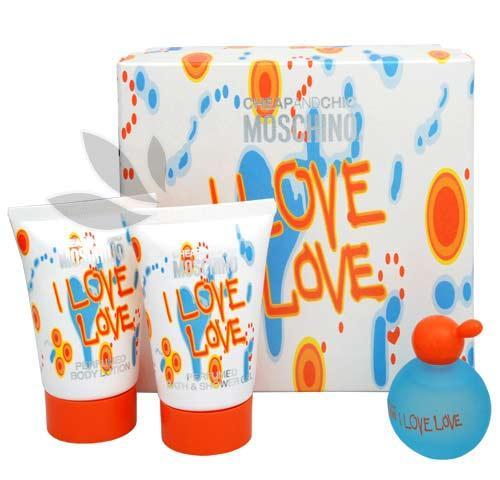 Moschino I Love Love Toaletní voda 4,9ml Edt 4,9ml   25ml tělové mléko   25ml sprchový gel, Moschino, I, Love, Love, Toaletní, voda, 4,9ml, Edt, 4,9ml, , 25ml, tělové, mléko, , 25ml, sprchový, gel