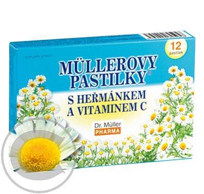 Müllerovy pastilky s heřmánkem 12ks, Müllerovy, pastilky, heřmánkem, 12ks