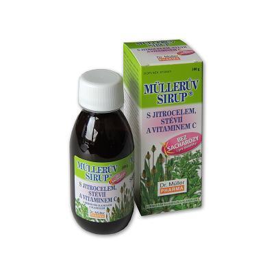 Müllerův sirup s jitrocelem stévií a vitamínem C 100 g, Müllerův, sirup, jitrocelem, stévií, vitamínem, C, 100, g