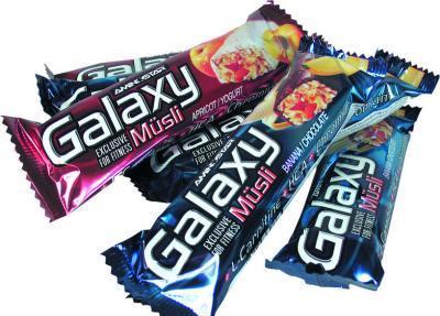 MUSLI Galaxy 30g - banán v čokoládě, MUSLI, Galaxy, 30g, banán, čokoládě