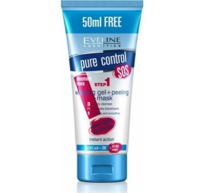 EVELINE Pure Control - 3v1 (Mycí gel, peeling, maska) 200 ml, EVELINE, Pure, Control, 3v1, Mycí, gel, peeling, maska, 200, ml