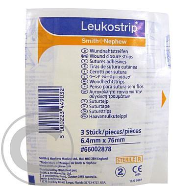 Náplast Leukostrip 3 ks 6.4 mmx76 mm, Náplast, Leukostrip, 3, ks, 6.4, mmx76, mm