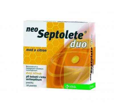 NEOSEPTOLETE DUO MED A CITRON  18 Pastilky rozp. v ústech, NEOSEPTOLETE, DUO, MED, A, CITRON, 18, Pastilky, rozp., ústech