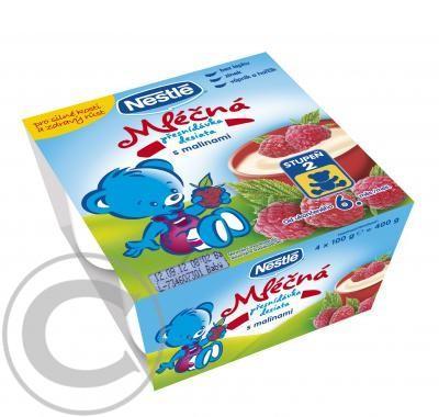 NESTLÉ Mléčná přesnídávka s malinami 4x100g, NESTLÉ, Mléčná, přesnídávka, malinami, 4x100g