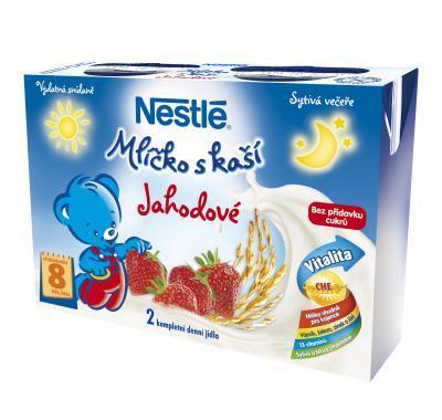 NESTLÉ Mlíčko s kaší jahodové 2x200ml, NESTLÉ, Mlíčko, kaší, jahodové, 2x200ml