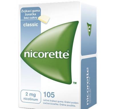 NICORETTE CLASSIC GUM 105X2MG Žvýkačky, NICORETTE, CLASSIC, GUM, 105X2MG, Žvýkačky