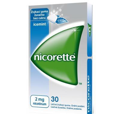 NICORETTE ICEMINT GUM 30X2 MG Žvýkačky, NICORETTE, ICEMINT, GUM, 30X2, MG, Žvýkačky