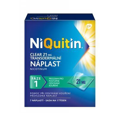 NiQuitin Clear 7x 21 mg náplastí, NiQuitin, Clear, 7x, 21, mg, náplastí