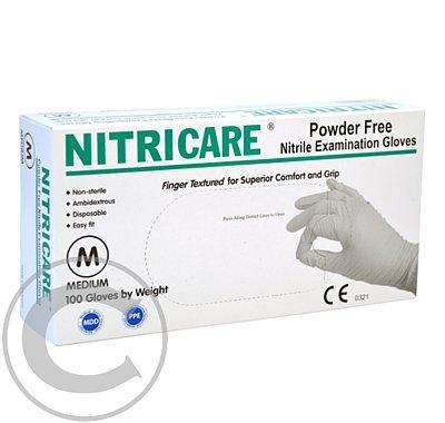 NITRICARE white Rukavice vyšetřovací bez pudru vel.M 100ks, NITRICARE, white, Rukavice, vyšetřovací, bez, pudru, vel.M, 100ks