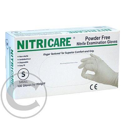 NITRICARE white Rukavice vyšetřovací bez pudru velikost S 100ks, NITRICARE, white, Rukavice, vyšetřovací, bez, pudru, velikost, S, 100ks