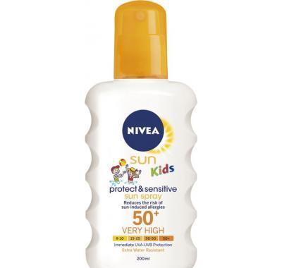 NIVEA Sun dětský sprej na opalování Sensitive OF50  200ml, NIVEA, Sun, dětský, sprej, opalování, Sensitive, OF50, 200ml