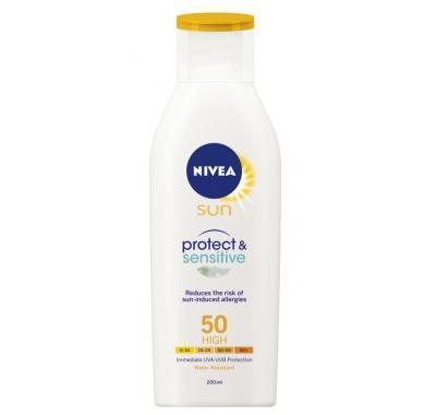 NIVEA Sun mléko na opalování sensitive OF 50 200 ml, NIVEA, Sun, mléko, opalování, sensitive, OF, 50, 200, ml