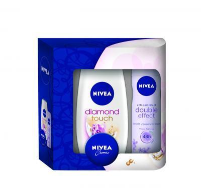 NIVEA Vánoční dámská kazeta Double (deo   sprchový gel   krém), NIVEA, Vánoční, dámská, kazeta, Double, deo, , sprchový, gel, , krém,