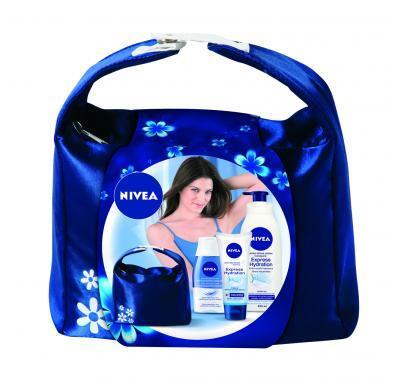 NIVEA Vánoční dámská kazeta - taška Hydration (odličovač   krém na ruce   tělové mléko), NIVEA, Vánoční, dámská, kazeta, taška, Hydration, odličovač, , krém, ruce, , tělové, mléko,