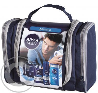 NIVEA Vánoční kazeta Men Original (gel na holení   balzám po holení   sprchový gel)