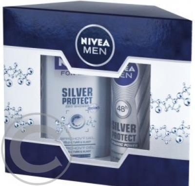 NIVEA Vánoční kazeta Men Silver - Antiperspirant spray 150 ml a Sprchový gel 250 ml