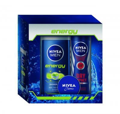 NIVEA Vánoční pánská kazeta Energy (deo   sprchový gel   krém)