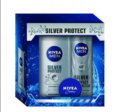 NIVEA Vánoční pánská kazeta Silver (deo   sprchový gel   krém)