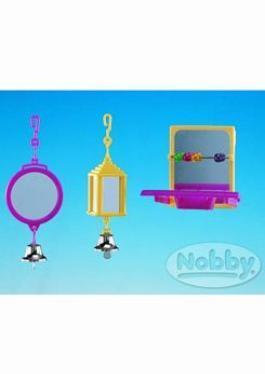 Nobby hračka pták Zrcadlo s miskou a korálky plast