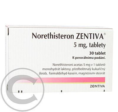 NORETHISTERON ZENTIVA  30X5MG Tablety, NORETHISTERON, ZENTIVA, 30X5MG, Tablety
