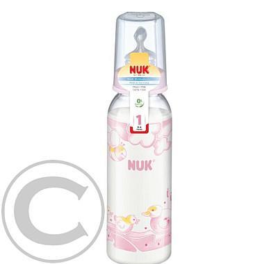 NUK-Dětská láhev PP Růžová 240ml SILIKONOVÁ savička  V1-M 741411, NUK-Dětská, láhev, PP, Růžová, 240ml, SILIKONOVÁ, savička, V1-M, 741411