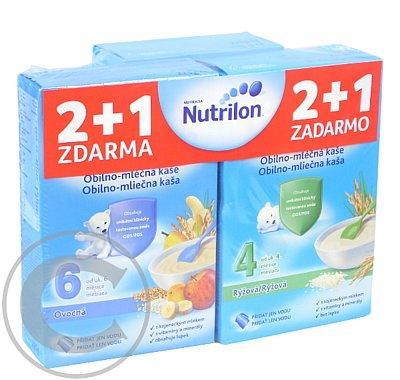 Nutrilon kaše rýžová mléčná 2x 225g   ovocná mléčná 225g 6M
