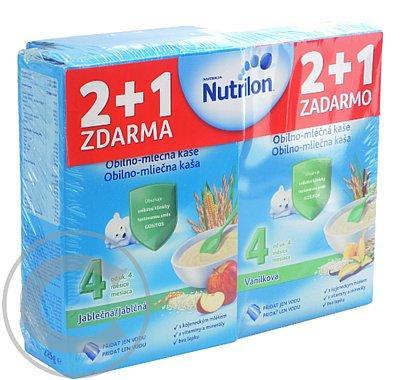 Nutrilon kaše vanilková mléčná 2x 225g  jablečná mléčná 225g 4M, Nutrilon, kaše, vanilková, mléčná, 2x, 225g, jablečná, mléčná, 225g, 4M