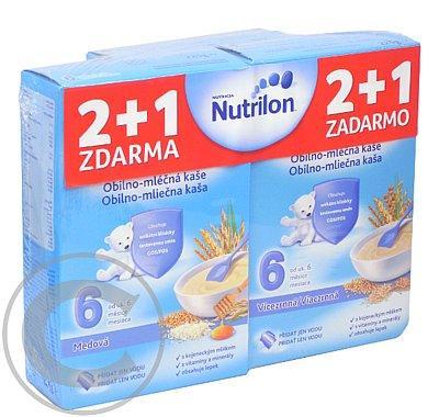 Nutrilon kaše vícezrnná mléčná 2 x 225 g   medová mléčná 225 g 6M, Nutrilon, kaše, vícezrnná, mléčná, 2, x, 225, g, , medová, mléčná, 225, g, 6M