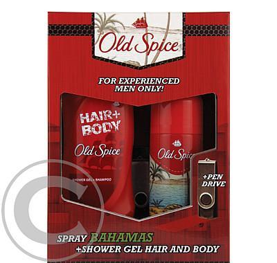 Old Spice Spray Bahamas 125ml   Sprchový gel 250ml   flash disk 512MB - papírový box, Old, Spice, Spray, Bahamas, 125ml, , Sprchový, gel, 250ml, , flash, disk, 512MB, papírový, box