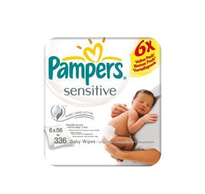 Pampers baby wipes sensitive 6 x 56 kusů, Pampers, baby, wipes, sensitive, 6, x, 56, kusů