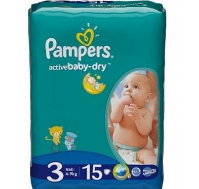 Pampers plenky Active Baby Midi 4 - 9 kg 15 kusů, Pampers, plenky, Active, Baby, Midi, 4, 9, kg, 15, kusů