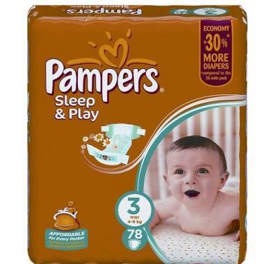 Pampers Sleep&Play Midi 4 - 9 kg 78 kusů, Pampers, Sleep&Play, Midi, 4, 9, kg, 78, kusů