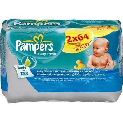 Pampers Vlhčené ubrousky Baby Fresh 2 x 64 kusů, Pampers, Vlhčené, ubrousky, Baby, Fresh, 2, x, 64, kusů