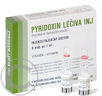 PYRIDOXIN LÉČIVA INJ.  5X1ML/50MG Injekční roztok, PYRIDOXIN, LÉČIVA, INJ., 5X1ML/50MG, Injekční, roztok