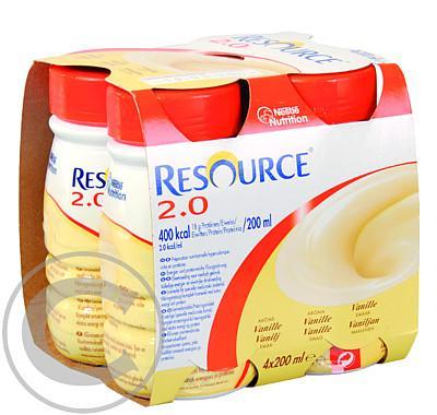 RESOURCE 2,0 KCAL VANILKOVÝ  4X200ML Roztok, RESOURCE, 2,0, KCAL, VANILKOVÝ, 4X200ML, Roztok