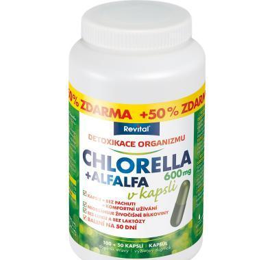 Revital Chlorella   alfalfa 600 mg 100 cps.   50 zdarma