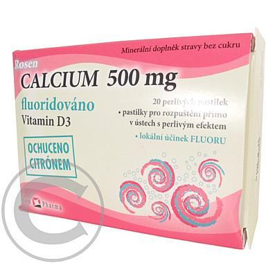 Rosen Calcium 500mg perlivé pastilky 20ks, Rosen, Calcium, 500mg, perlivé, pastilky, 20ks