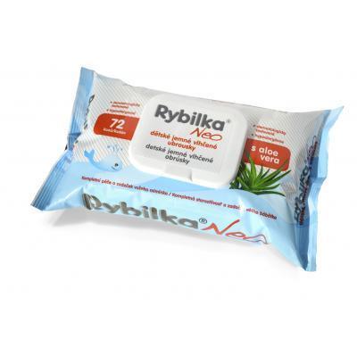 Rybilka® NEO dětské jemné vlhčené ubrousky s aloe vera 72 kusů