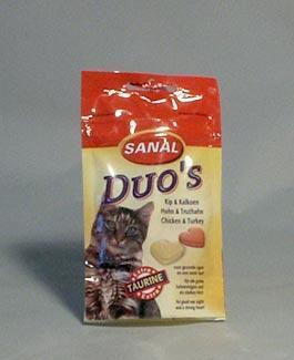 Sanal kočka Duo´s srdíčka kuře/krůta 50g, Sanal, kočka, Duo´s, srdíčka, kuře/krůta, 50g