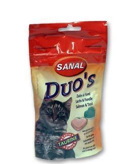 Sanal kočka Duo´s srdíčka losos/pstruh 50g, Sanal, kočka, Duo´s, srdíčka, losos/pstruh, 50g