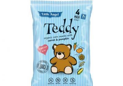 Snack kukuřičný Teddy mrkev a dýně BIO 4x15g, Snack, kukuřičný, Teddy, mrkev, dýně, BIO, 4x15g