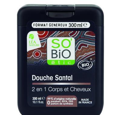 SO´BIO Bio sprchový gel santal pro muže na tělo a vlasy 300 ml