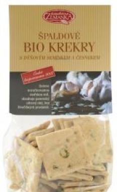 Špaldové bio krekry s dýňovým semínkem a česnekem 100g, Špaldové, bio, krekry, dýňovým, semínkem, česnekem, 100g