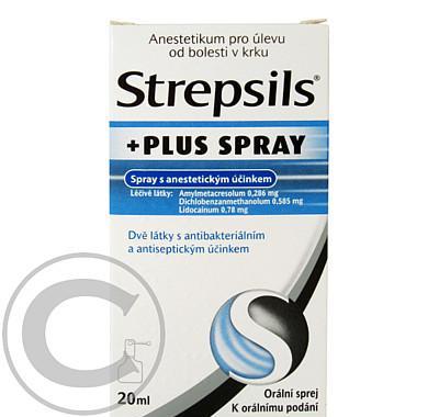 STREPSILS PLUS SPRAY 1X20ML Ústní sprej, STREPSILS, PLUS, SPRAY, 1X20ML, Ústní, sprej