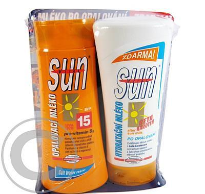 SUN opalovací mléko OF15   mléko po opalování ZDARMA 2x250ml