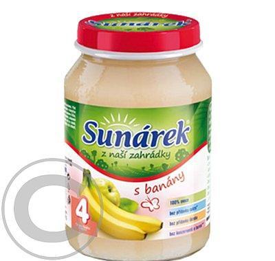 Sunárek ovocný příkrm s banány 190g, Sunárek, ovocný, příkrm, banány, 190g