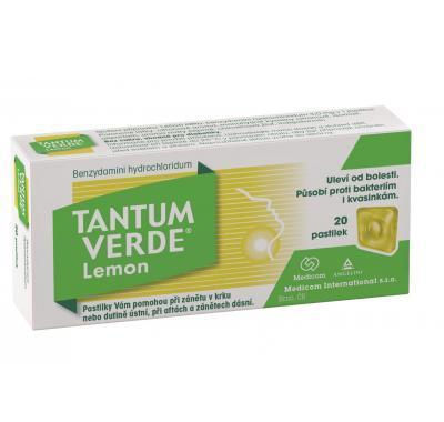 TANTUM VERDE lemon ORM pastilky 20x3 MG, TANTUM, VERDE, lemon, ORM, pastilky, 20x3, MG