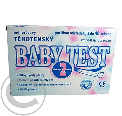 Těhotenský test jednorázový BABY TEST 2v1 proužky, Těhotenský, test, jednorázový, BABY, TEST, 2v1, proužky