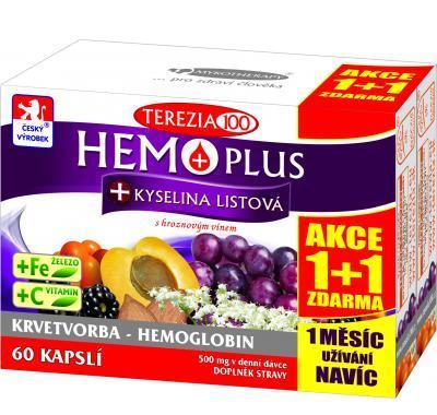 Terezia Company Hemoplus   Kyselina listová   Železo   Vitamín C 60 kapslí 1 1 ZDARMA